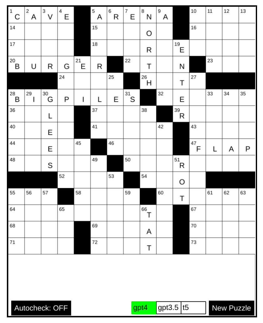 Using Transformers to Generate Crossword Puzzles